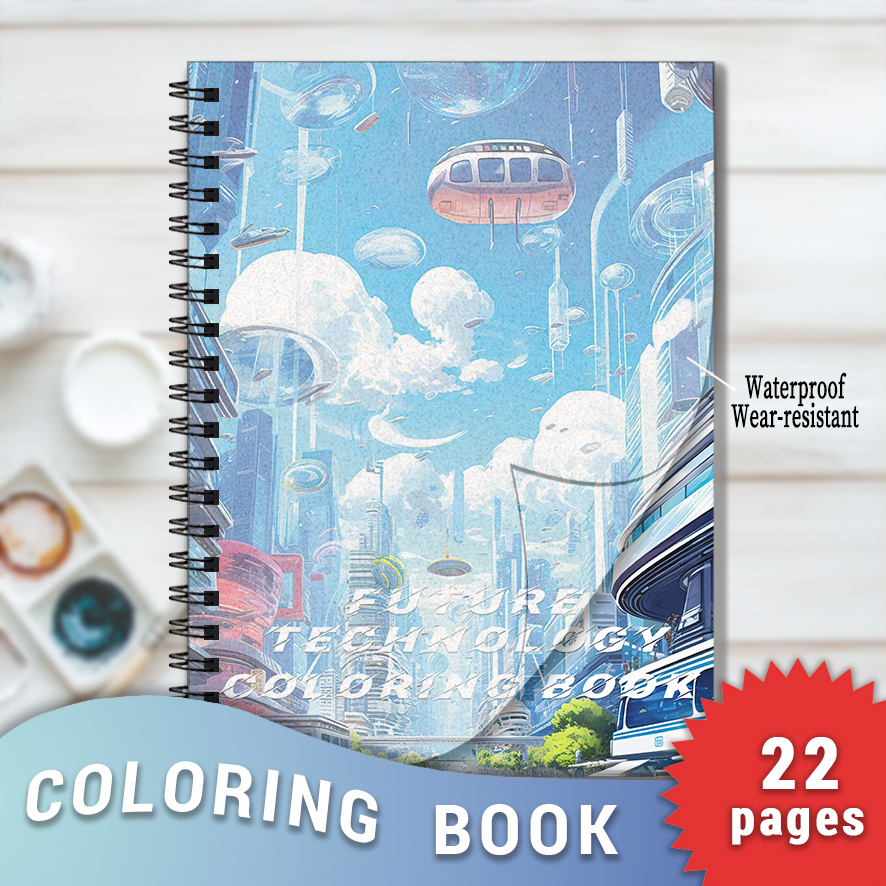Tech X - Future Technology Coloring Book-8.3 x 11.2