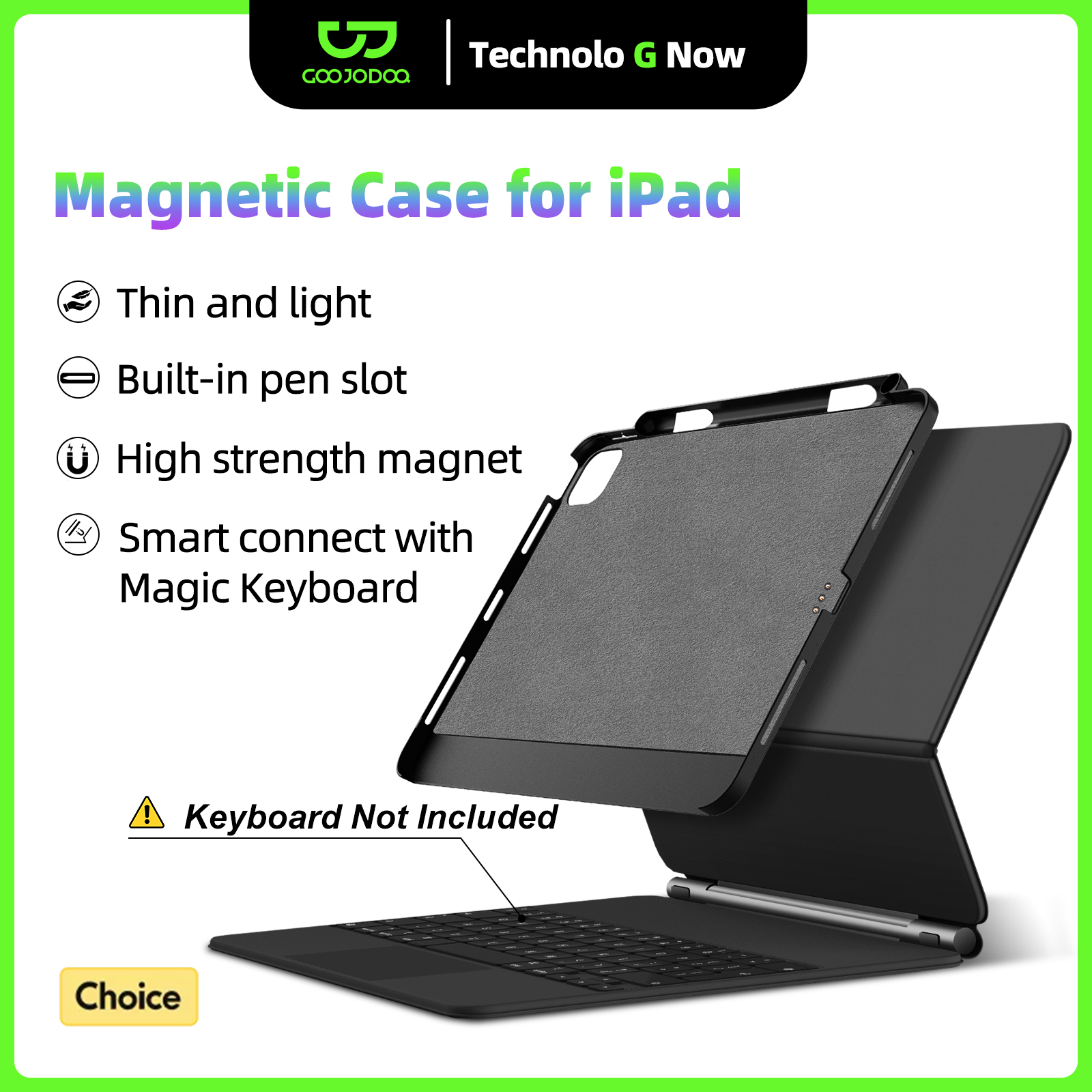 Pen Holder Magnetic - GOOJODOQ Magnetic Case for iPad Pro