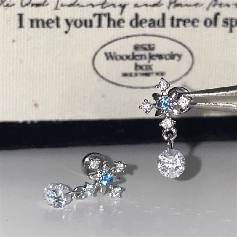1pcs Quality Shiny Cross Blue  - đánh giá và giá Y2K Tech Accessories