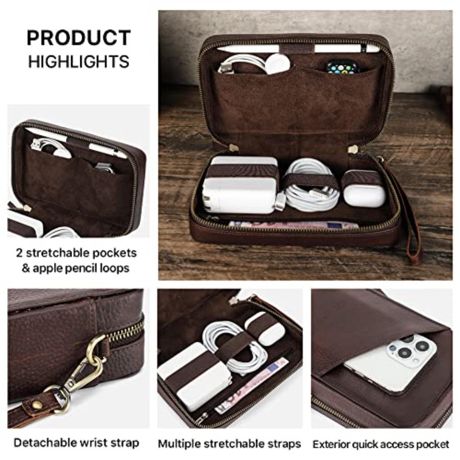 Full Grain Leather Electronic  - đánh giá và giá Tech Accessories Case