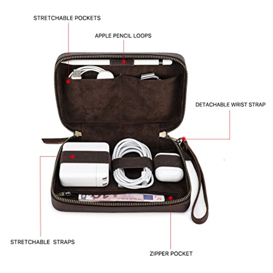 Full Grain Leather Electronic  - đánh giá và giá Tech Accessories Case